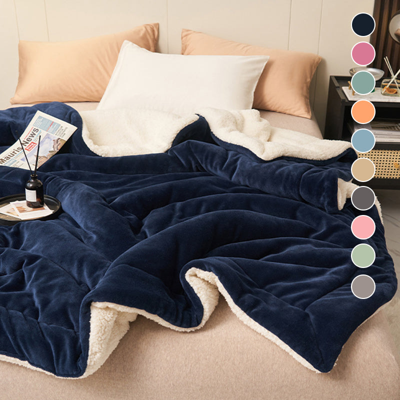 Latrodar Double Thickened Jacquards Lamb Is Wool Blanket Shu Cotton Velvet Taffeta Nap Cover Blanket Gift Blanket Well Made Blue 14x12 Inch Home Decor