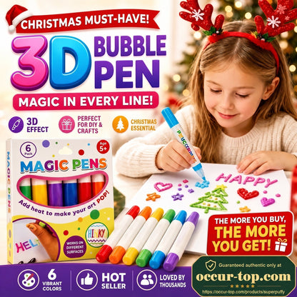 💥LAST DAY BUY 1 GET 1 FREE!!🎁🔮Magic Pen – Draw 3D with one stroke!🎄DIY Bubble Magic Drawing Pens 7