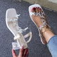 Elastic fashionable rhinestone sandals for women