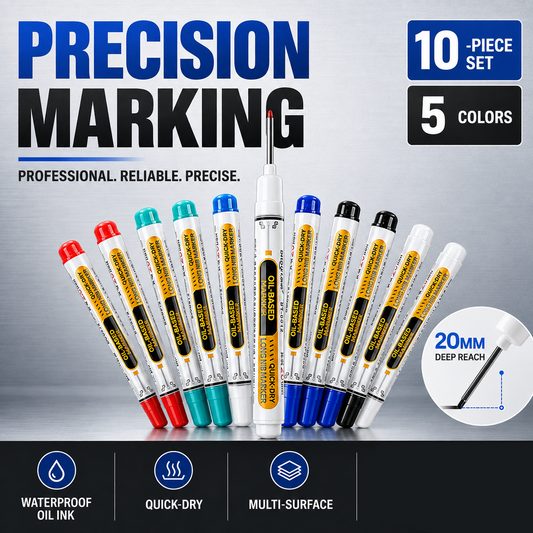 🖊️52% OFF NOW!🌟Precision Tip Quick‑Dry Oil‑Based Marker Pen, 10 Pcs 5 Colors