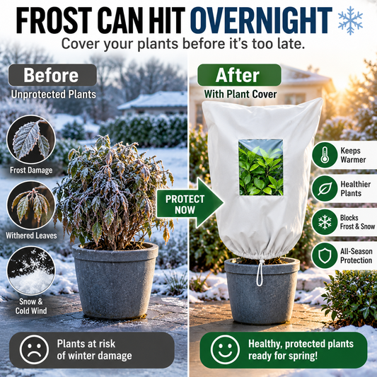 ⏳🔥LIMITED-TIME 60% OFF! ⏰WINTER GARDEN ESSENTIAL | Plant Frost Protection Cover – Breathable Reusable Cover for Shrubs, Pots & Young Trees