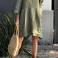 💕Buy 2 get free shipping💕Casual solid color cotton and linen dress