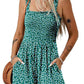 🌺Summer Hot Sale 50% OFF💐Women's Summer Square Neck Sleeveless Loose Casual Short Smocked Romper✨