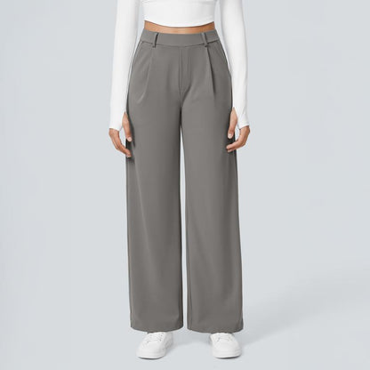 🏆2026 New Style 50% OFF💝Women's High Waisted Straight Leg Work Trousers with Side Pockets -✨Smart & Casual Look for Office and Beyond