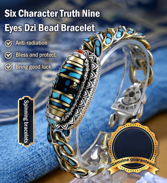 ✨Limited Time Offer🔮 Turquoise Six Character Nine Eyes Dzi Bead Bracelet 🌌