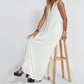 Buy 2 free shipping*Sleeveless Deep V-Neck Loose Maxi Dress