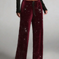 💖LAST WEEK SALE 50% OFF🥰Women's Sequin Sparkle Wide Leg Pants with Elastic Waistband