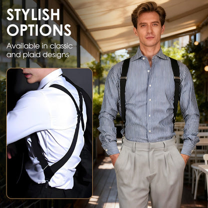 ⏳LAST DAY SALE 55% OFF !!📢Men's X-Back Suspenders with Hook Clips