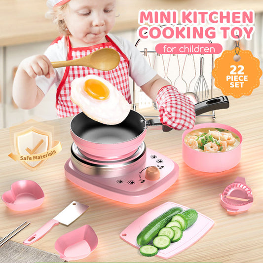 🎁[Best Gift For Kid]🍳Children's Real Cooking Mini Kitchen Toys - 22 PCS Set【Free Shipping📦】