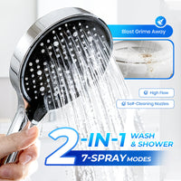 🚿High-Pressure Adjustable Rainfall Shower Head - 360° Adjustable Angle, Easy-Clean Nozzles & Universal Fit for Refreshing Showers💦📦