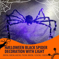 🎃LIMITED-TIME 56% OFF! ⏰Halloween Black Spider Decoration with Light🕷️