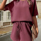 🔥Summer Hot Sale 49% OFF🔥Waffle-Knit Half Sleeve Top and Shorts Set
