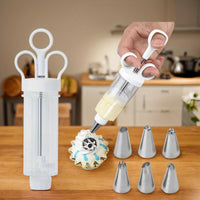 🎉 2026 Sale — Over 21,000 Sold! 🧁✨ Stop wrestling with messy piping bags — this stainless steel decorating gun fills, frosts, and finishes in seconds. 18 tips, one tool, endless creativity. 🍰