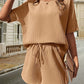 🔥Summer Hot Sale 49% OFF🔥Waffle-Knit Half Sleeve Top and Shorts Set