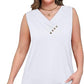 🏆Last Day Special Price ￡11.99!!💐2026 Women’s Button Down V Neck Loose Fit Tank Top