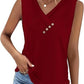 🏆Last Day Special Price ￡11.99!!💐2026 Women’s Button Down V Neck Loose Fit Tank Top