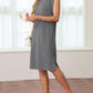 🔥Summer Sale 50% OFF💥Women Round Neck Loose Split Wrinkle-Free Midi Dress with Pockets