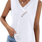 🏆Last Day Special Price ￡11.99!!💐2026 Women’s Button Down V Neck Loose Fit Tank Top