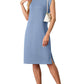 🔥Summer Sale 50% OFF💥Women Round Neck Loose Split Wrinkle-Free Midi Dress with Pockets
