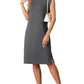 🔥Summer Sale 50% OFF💥Women Round Neck Loose Split Wrinkle-Free Midi Dress with Pockets
