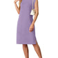 🔥Summer Sale 50% OFF💥Women Round Neck Loose Split Wrinkle-Free Midi Dress with Pockets