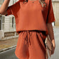 🔥Summer Hot Sale 49% OFF🔥Waffle-Knit Half Sleeve Top and Shorts Set