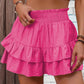 📢📢40% OFF !! ⏰ Solid Color Stretch Waist Layered Short Skirt