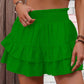 📢📢40% OFF !! ⏰ Solid Color Stretch Waist Layered Short Skirt
