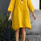 💕Buy 2 get free shipping💕Casual solid color cotton and linen dress