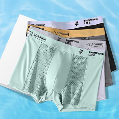 🔥Christmas Special 49% OFF🎅 Men's Ice Silk Breathable Mesh Boxer Briefs（4 Piece Set）