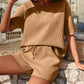 🔥Summer Hot Sale 49% OFF🔥Waffle-Knit Half Sleeve Top and Shorts Set