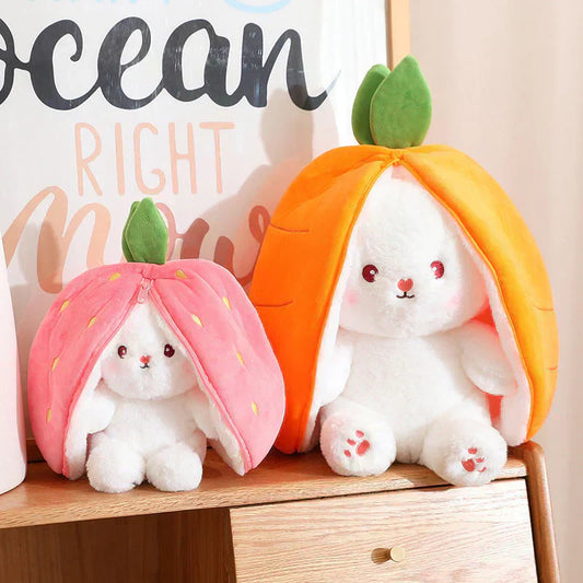 🐇 Easter Sale: 50% OFF！！💥Strawberry Bunny Transformed into Little Rabbit🎀 Fruit Doll Plush Toy🐰