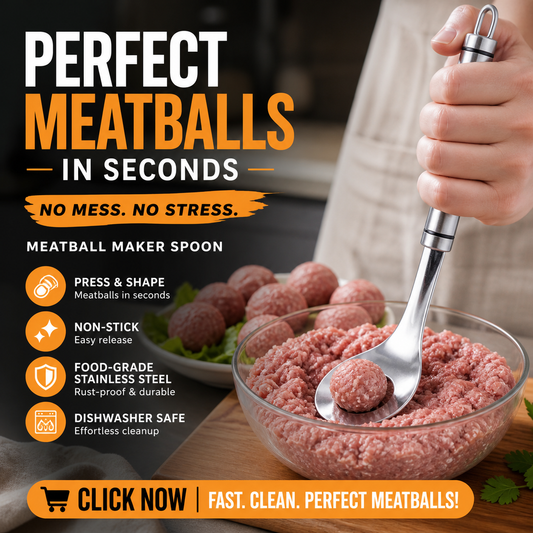 🥳2026 HOT SALE🥳💞50K+ SOLD! 🥩🍴 55% OFF! Meatball Spoon – Non‑stick, scoop & drain in one. No more messy hands – perfect meatballs in seconds! – a must‑have kitchen gadget! 🎁✨