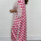 Midi Dress with V-Neck and Geometric Pattern
