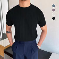 👕 50% OFF NOW! 🧶 Men's Crew Neck Knit Short Sleeve Sweaters with Twist Pattern — Free Shipping For Two Pieces