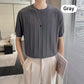 👕 50% OFF NOW! 🧶 Men's Crew Neck Knit Short Sleeve Sweaters with Twist Pattern — Free Shipping For Two Pieces