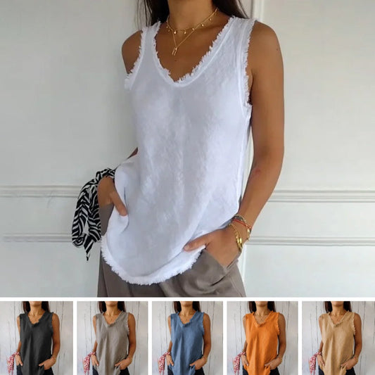 💝Women's Linen And Cotton Sleeveless T-shirt