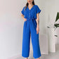 💖Women's V-Neck Short Sleeve Casual Jumpsuit