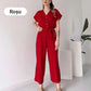 💖Women's V-Neck Short Sleeve Casual Jumpsuit