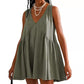 Women’s V-Neck Sleeveless Vest Loose pleated Dress