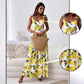 🌷Limited Time Offer 50% OFF🍋Women’s Elegant Lemon Print Spaghetti Strap Flowy Long Dress