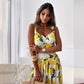 🌷Limited Time Offer 50% OFF🍋Women’s Elegant Lemon Print Spaghetti Strap Flowy Long Dress