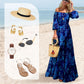 👗Women’s Elegant Off Shoulder Floral Print Flowy Long Dress