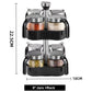 Glass Spice Organizer Set with Rotating Rack