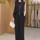 Women’s Stylish Flowy 2-piece Set Sleeveless Top and Wide-leg Pants