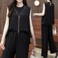 Women’s Stylish Flowy 2-piece Set Sleeveless Top and Wide-leg Pants