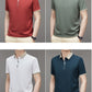 Summer new men's striped jacquard waffle short-sleeved T-shirt