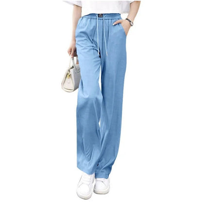 High-Waisted Wide-Leg Pants with Elastic Waistband