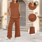 Women’s Sleeveless Slit Hem Wide-leg Casual 2-piece Set