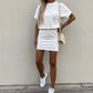 Women's Short-Sleeve Elastic Waist Bodycon Short Dress